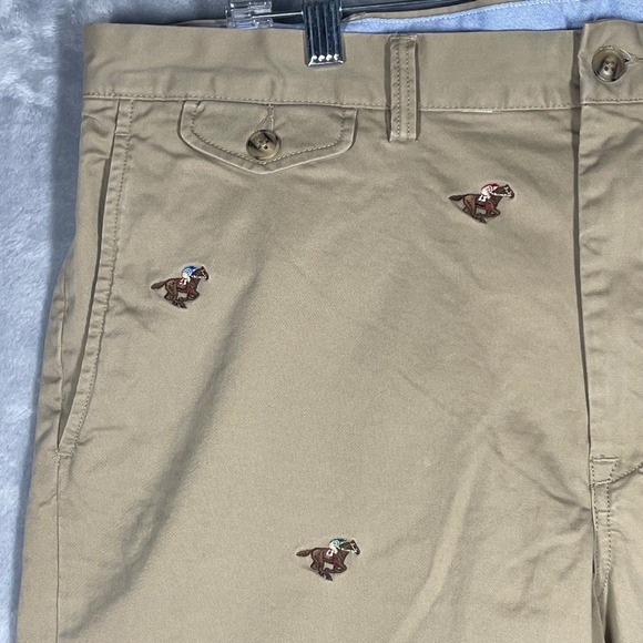 Polo Ralph Lauren Men 38x34 Tan Horse Jockey Embroidered Stretch Straight Chinos